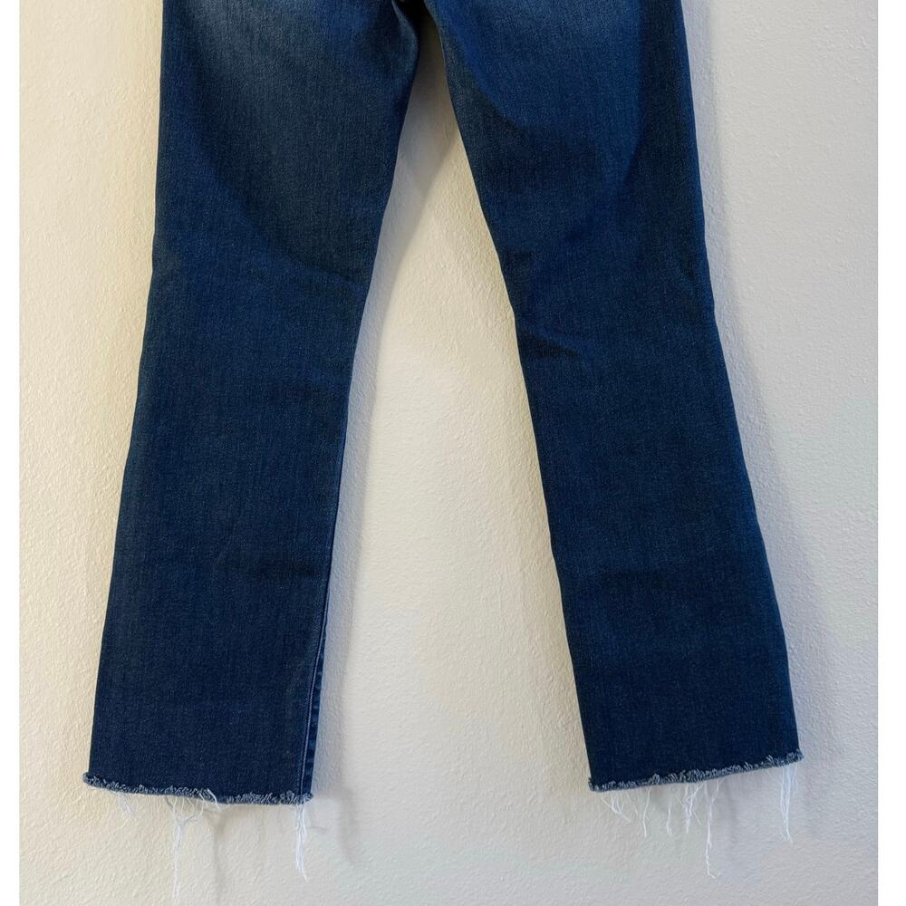 MOTHER Insider Ankle Fray Sweet Lime Dark Wash Cropped Jeans size 28 EUC - Picture 8 of 14